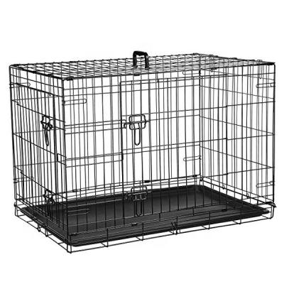 China Durable Metal Double Door Folding Dog Crate for sale