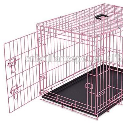 China Sustainable Double Door Folding Metal Dog Cage for sale