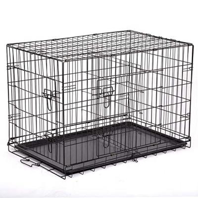 China Durable Metal Steel Double Door Dog Cases With Divider for sale