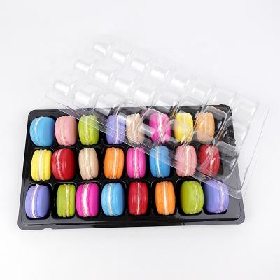 China Recycled Materials Plastic Dessert 24 Macaroons Cookie Food Grade PET Blister Tray Display Packaging for sale