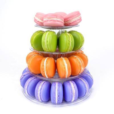 China Recycled Plastic Materials 4 Tiers Macaron Tower Packaging Rack For Display for sale