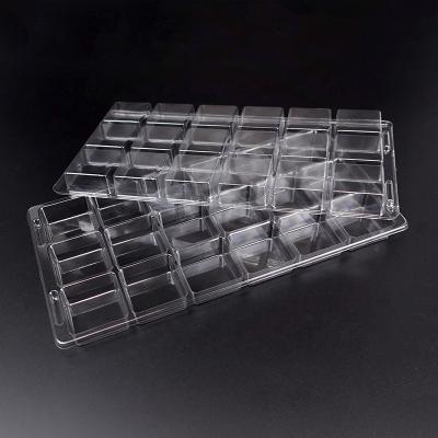 China High Quality Custom Plastic Recycled Materials 18 Holes Candle Clamshell Packing Wax Melts Clear Plastic Blister Tray for sale