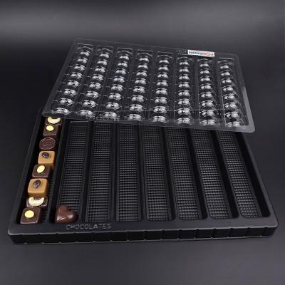 China Recycled High Quality Custom Soft Plastic 48 Materials Chocolate Candy Display Tray With Lid Packaging Box for sale