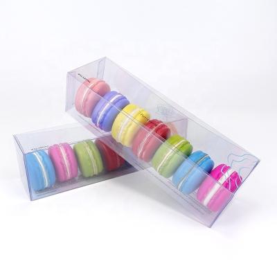 China High Quality Recycled Materials Custom 6 Pcs Dessert Macaroon Cookie PET Plastic Box Clear Packaging for sale