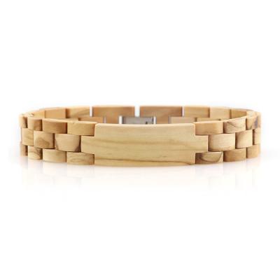 China 2022 New Design CLASSIC Bracelets Chunky Wooden Bracelet Square Wood Bangle Laser Engraved for sale