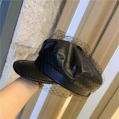 China Autumn Mesh Newsboy Hat Soft Leather Verified Women Fashion Hat for sale