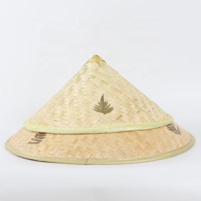 China Hot Sale Natural Bamboo Chinese Bamboo Conical Hat Rain Proof Vietnamese Garden Straw Rice Hat Vietnam Farmer for sale