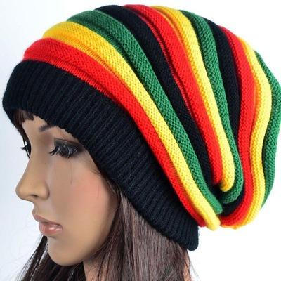 China COMMON Jamaican Reggae Rasta Hat Rainbow Knit Sweater Touques Bob Marley Winter Hats for sale