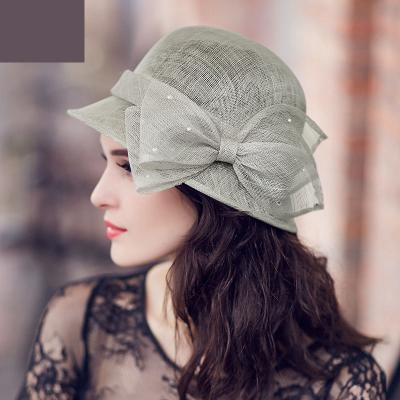 China White Character Women Sinamay Hat Base Fascinator Sinamay Hats for sale