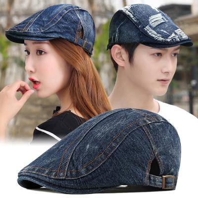 China Wholesale Dobby Men Women Women Denim Newsboy Hat for sale