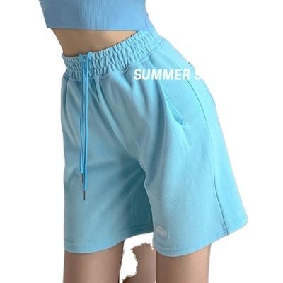 China Asian Anti-wrinkle Area Sports Shorts Women's Summer Loose Straight High Waist Student Casual Wide Leg Five Point Pants Model: XCC-003 for sale