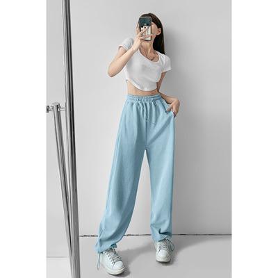 China Anti-Wrinkle Hot Selling Girl Spring Waist Pink Corset Sweatpants And Autumn Sports Slim Pants Women's Sweatpants XCC-013 2022 New Tops for sale