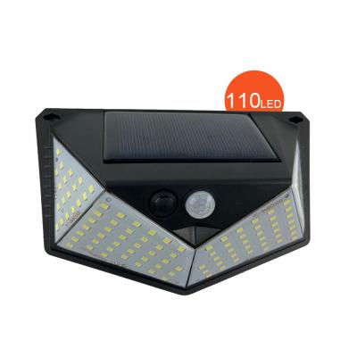 China Hot Sale Garden Small 110 Led Motion Sensor Solar Light Waterproof Outdoor Energy Saving Wall Lamp Lighting For Garden for sale