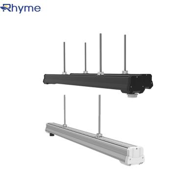 China Warehouse Rhyme 120w 70cm Hotel Shape Ceiling Suspended Linkable Commercial Seamless Advertising Linear Light for sale