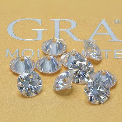 China / Wholesale Price Moissanite DEFGH VVS Loose Round Cut Synthetic Moissanite Brilliant Diamond For Ring Earrings Necklace Making for sale