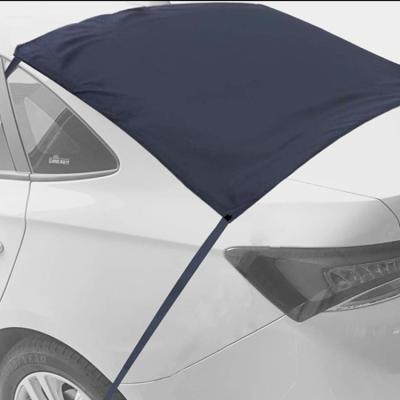 China 210D Oxford Car Windshield Snow Shield Outdoor Rear Car Snow Proof Car Rear Cover With Elastic Hook for sale