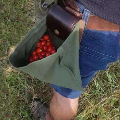 China Outdoor PU+canvas Travel Waist Organizer Bag Garden Farmer Canvas Fruit Picking Bag For Food Fruit for sale