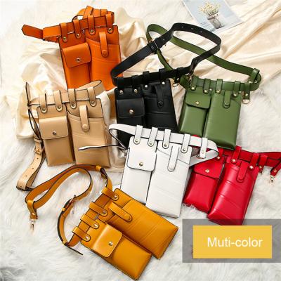 China Vintage PU Leather Ladies Fanny Pack Women Waist Belt Bag for sale