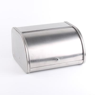 China Freshness Preservation Metal Bread Bin Stainless Steel Bread Bin With Roll Top Lid Bread Storage Container for sale