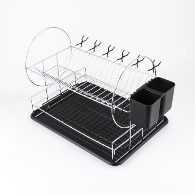 China Sustainable New Design Two Layer Dish Tableware Use Drying Rack Kitchen Dish Rack for sale