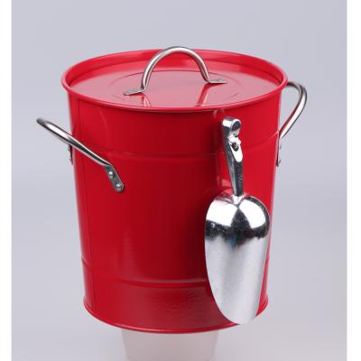 China Sustainable Metal Ice Bucket With Lid And Pocket Scoop For Parties Champagne Wine Beer Bottle Drink for sale