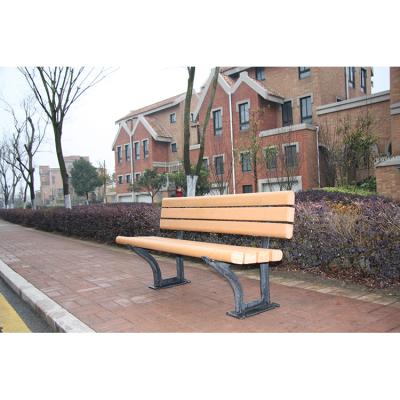 China Outdoor Leisure Chair Square Patio Bench Park Chair Bench Back Wood Chair With Cast Aluminum Antiseptic for sale