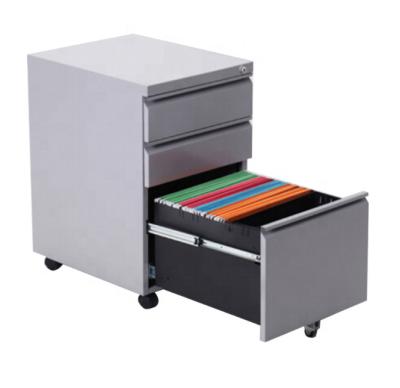 China Assembled Office Furniture for A4 File Storage 3 Drawers Filing Mobile Pedestal 3 Drawer Office Cabinet for sale