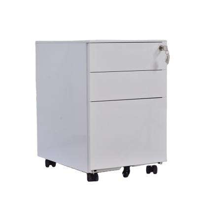 China Assembled Metal 3 Pedestal Mobile Office Use Mobile File Cabinet Under Desk for sale