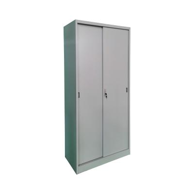 China Knock Down Factory Direct Selling Metal Cabinet 2 Sliding Door File Closet Office Storage Steel Filing Cabinet for sale