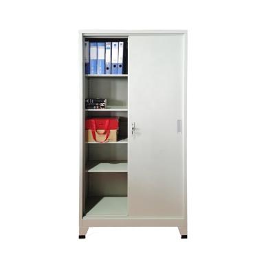 China Knock Down Metal Storage Cabinet Sliding Door Cabinet Office Use Steel File Cabinet with Foot for sale