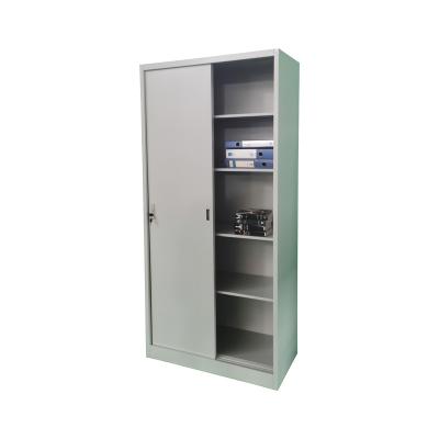 China Knock Down Sliding Door Cabinet Storage Cupboard Metal Office Display Steel Filing Cabinet for sale