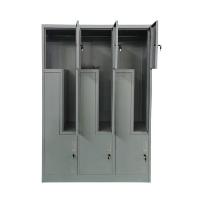 China Office Funiture New Design Gym Steel Locker With Main L Shape 2/4/6 Door Z Shape Door Metal Locker Cabinet for sale