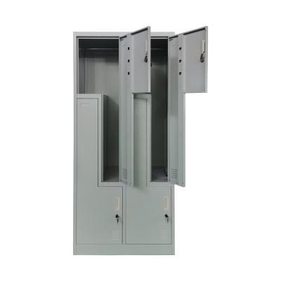 China Office Funiture Modern Design Metal Staff Lockers Hotel Changing Room Locker Z Type - 2/4/6 Door Steel Clothing Locker for sale