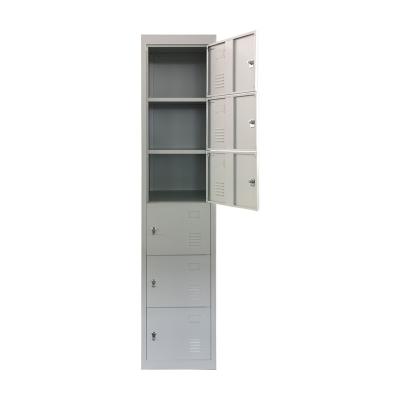 China Cheap Vertical 6 Door Steel Locker Office Furniture Metal Lockers Single Gym Clothes 6 Doors for sale