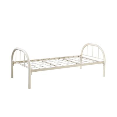 China Wholesale Durable Iron Single Bed Employee Staff Metal Bed Factory Wrought Steel Bed for sale