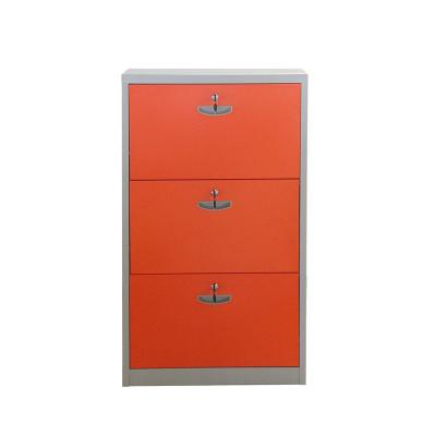 China High Quality Organizer Cabinet Modern Simple Design Metal Shoe Cabinet 3-Drawer Save Space MDF Shoe Cabinet with Handle for sale