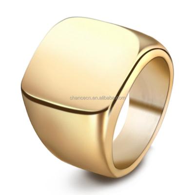 China Ring Designs Fashion Military Simple Men's 316L Stainless Steel Silver Ring Finger Metal CLASSIC Ring Blanks Latest Gold Plated for sale