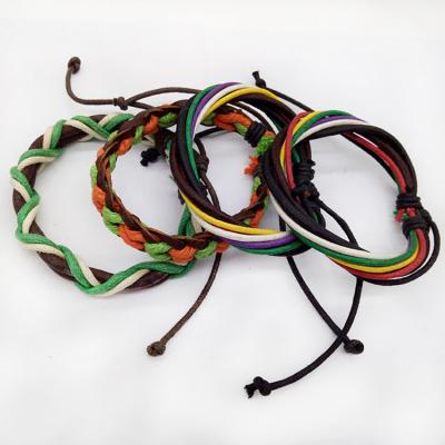 China Wholesale Jamaican Reggae Jamaican Bracelet Rasta Leather Bracelet for sale