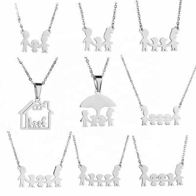 China Modern Wholesale Silver Star Family and Pet Images Necklace Designs Pendant Jewelry From China for sale