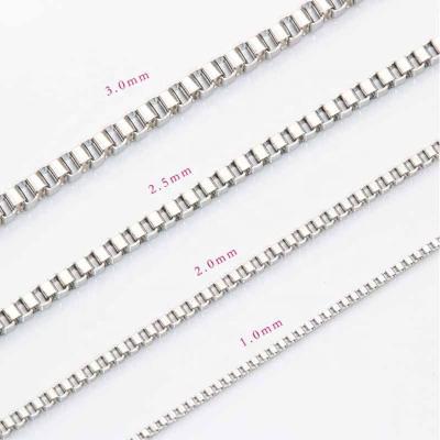 China Hot Wholesale Custom Stainless Steel Long Box Chain Necklace for sale