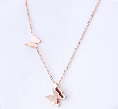 China Stainless Steel Jewelry Butterfly Women Romantic Necklace for sale