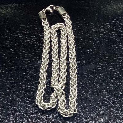 China Environmental Friendly Stainless Steel Thick Silver Chains Byzantine Necklace For Men for sale