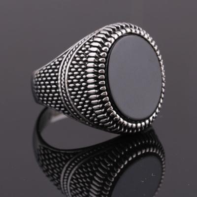 China Wholesale CLASSIC Porcelain Vintage Black Resin Man Ring for sale