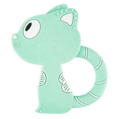 China Factory Custom Eco-freindly Silicon Beads BPA Free Cat Shape Silicone Baby Teether Baby Teether for sale