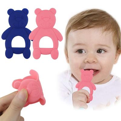 China New Design Wholesale BPA Bear Shape Adjustable Free Teething Toy Silicone Teether Baby Teethers for sale