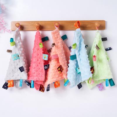 China Custom Eco-freindly Soft 100% Cotton Plush Soothe Towel Towel Safety Blanket Baby Comfort Soothing Towel for sale