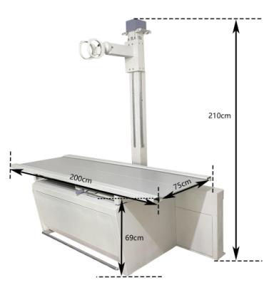 China Newheek metal x ray table with fixed filming x ray machine table 110V/60HZ four way floating for sale