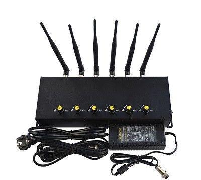 China 6 band high power indoor signal jammer,desktop cellphone blocker, each channnel can be adujustable breaker for sale