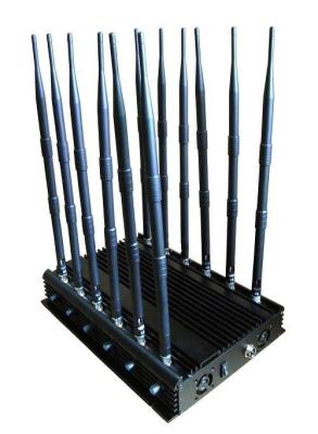 China 2G/3G/4G/WIFI 12 channels  high power indoor signal jammer,desktop cellphone blocker, adujustable GPS/VHF/Lojack breaker for sale