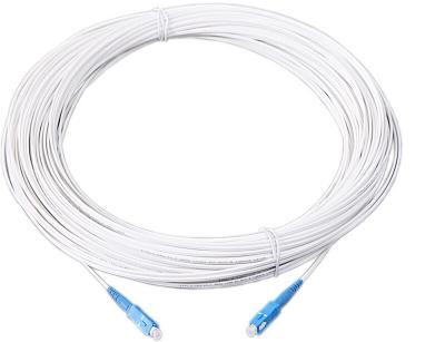 China 100m / 200m  LZSH Tube G657A Flat Drop Cable Outdoor SC FTTH Patch Cord with Messager for sale